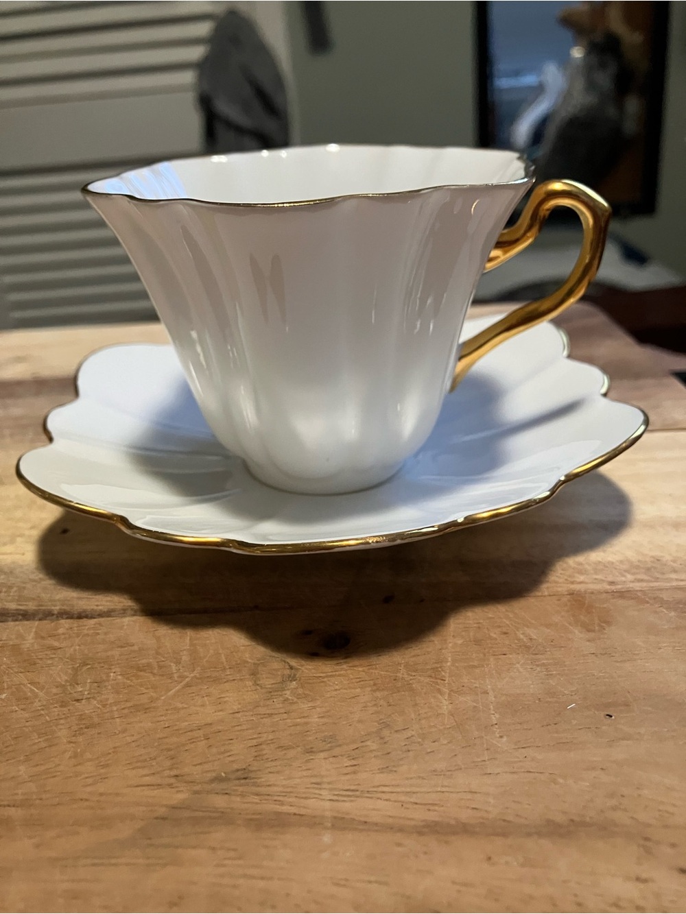 Vintage Rosina White Bone China Teacups and Saucers